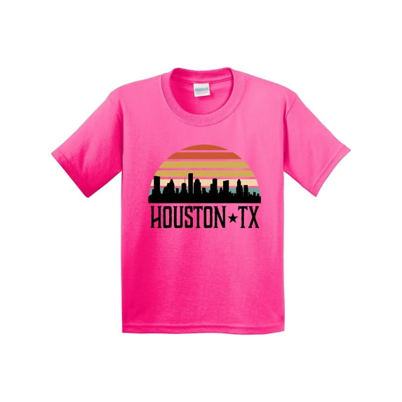 Inktastic Houston Texas Skyline Retro Youth T-Shirt