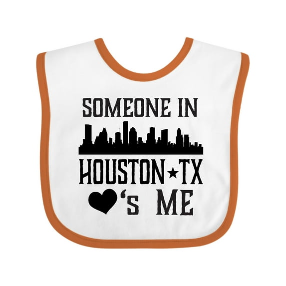 Inktastic Houston Texas Someone Loves Me Skyline Boys or Girls Baby Bib