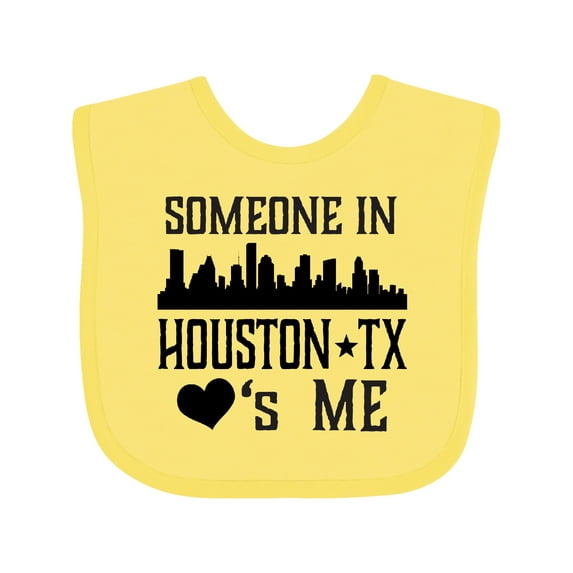 Inktastic Houston Texas Someone Loves Me Skyline Boys or Girls Baby Bib