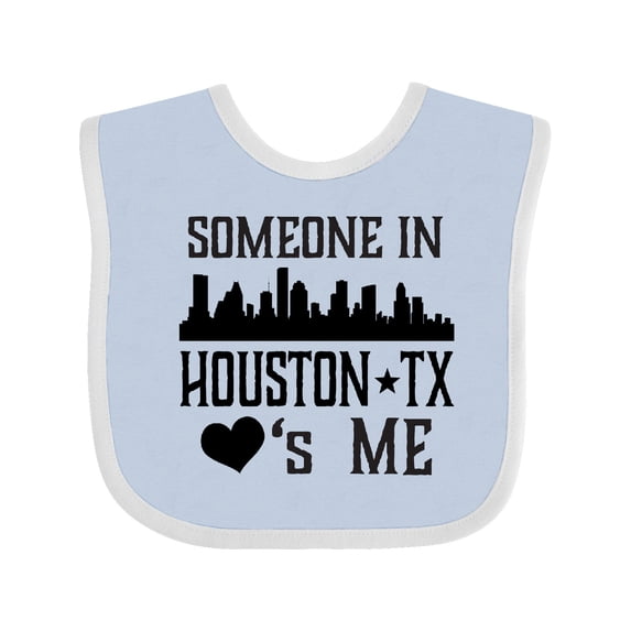 Inktastic Houston Texas Someone Loves Me Skyline Boys or Girls Baby Bib