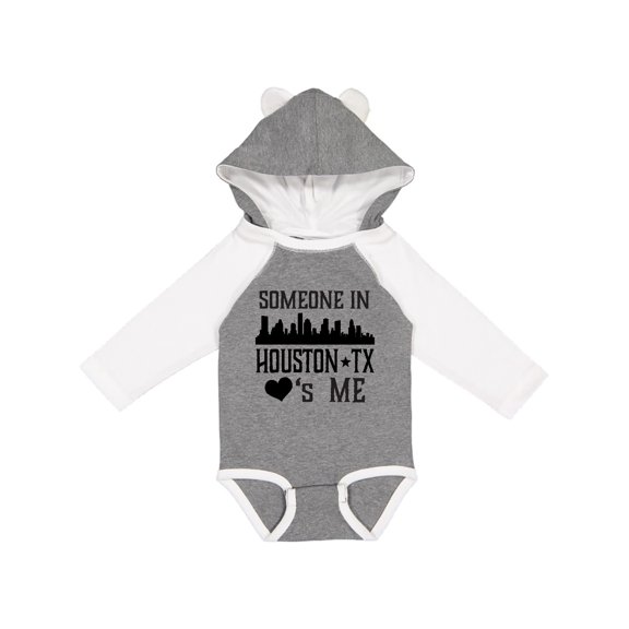 Inktastic Houston Texas Someone Loves Me Skyline Boys or Girls Long Sleeve Baby Bodysuit