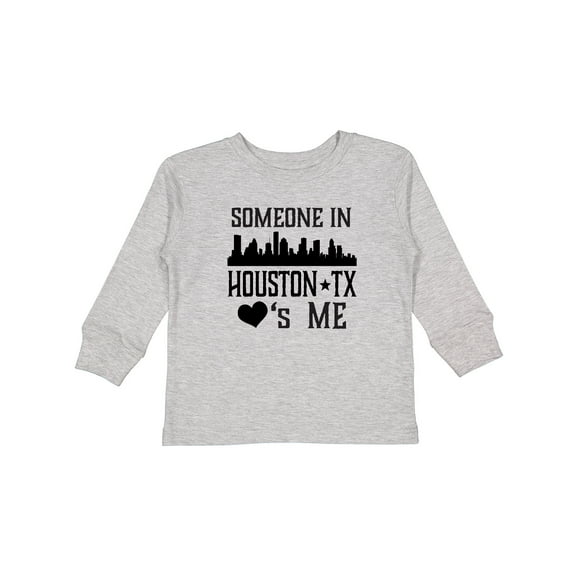Inktastic Houston Texas Someone Loves Me Skyline Boys or Girls Long Sleeve Toddler T-Shirt