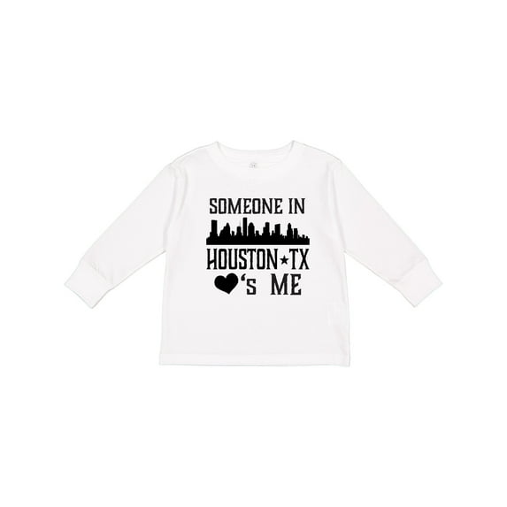 Inktastic Houston Texas Someone Loves Me Skyline Boys or Girls Long Sleeve Toddler T-Shirt