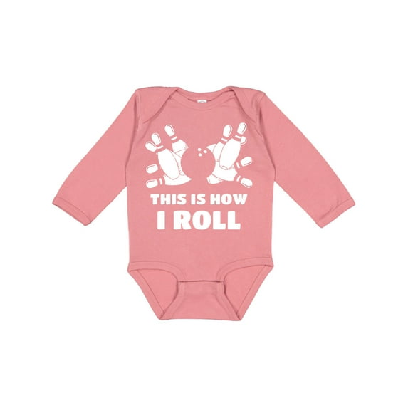 Inktastic How I Roll Bowling Boys or Girls Long Sleeve Baby Bodysuit
