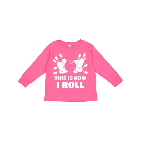 Inktastic How I Roll Bowling Boys or Girls Long Sleeve Toddler T-Shirt
