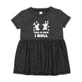 thumbnail image 1 of Inktastic How I Roll Bowling Girls Baby Dress, 1 of 5