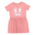 thumbnail image 1 of Inktastic How I Roll Bowling Girls Toddler Dress, 1 of 5