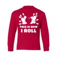 thumbnail image 1 of Inktastic How I Roll Bowling Long Sleeve Youth T-Shirt, 1 of 5