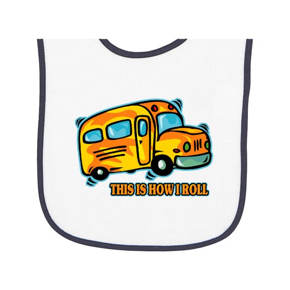 Inktastic How I Roll School Bus Baby Terry Cloth Bib