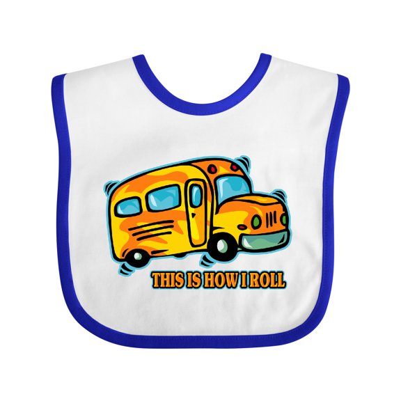 Inktastic How I Roll School Bus Boys or Girls Baby Bib