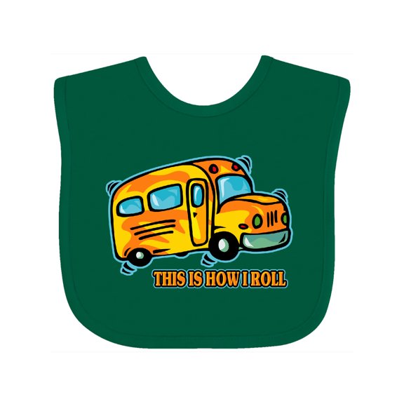 Inktastic How I Roll School Bus Boys or Girls Baby Bib