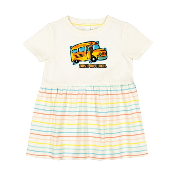 Inktastic How I Roll School Bus Girls Baby Dress