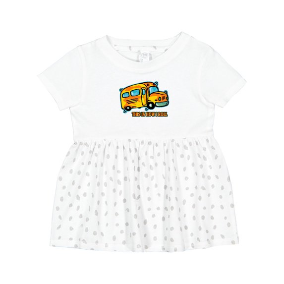 Inktastic How I Roll School Bus Girls Baby Dress