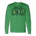 thumbnail image 1 of Inktastic How to Pick Up Chicks Funny Long Sleeve T-Shirt, 1 of 5