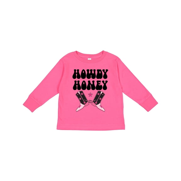 Inktastic Howdy Honey Cowgirl Greeting Girls Long Sleeve Toddler T-Shirt