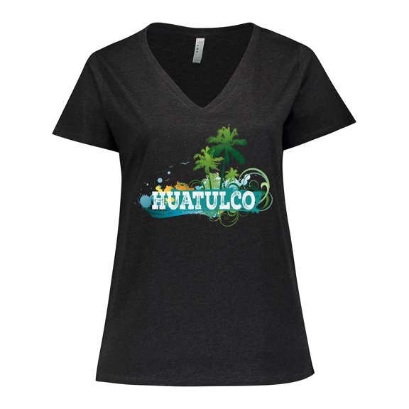 Inktastic Huatulco Mexico Vacation Women's Plus Size V-Neck T-Shirt