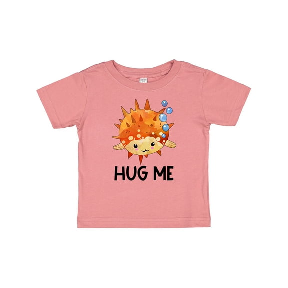 Inktastic Hug Me Cute Pufferfish with Bubbles Boys or Girls Baby T-Shirt