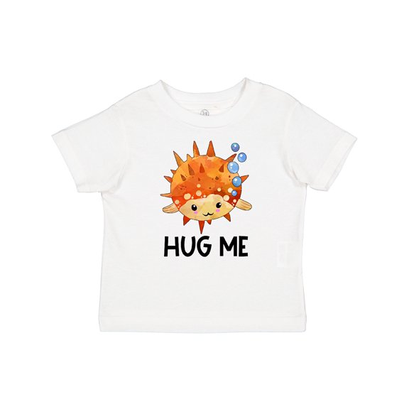 Inktastic Hug Me Cute Pufferfish with Bubbles Boys or Girls Baby T-Shirt