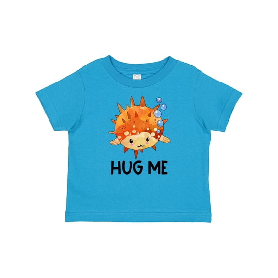 Inktastic Hug Me Cute Pufferfish with Bubbles Boys or Girls Baby T-Shirt