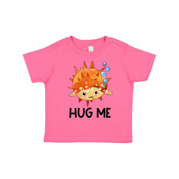 Inktastic Hug Me Cute Pufferfish with Bubbles Boys or Girls Toddler T-Shirt
