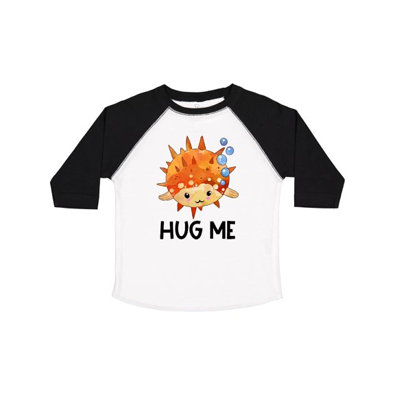 Inktastic Hug Me Cute Pufferfish with Bubbles Boys or Girls Toddler T-Shirt