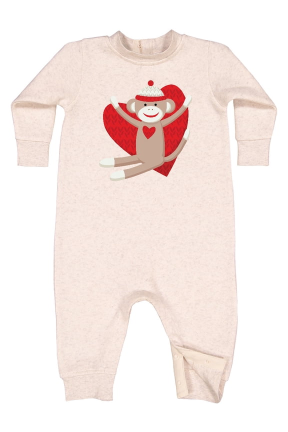 Hug Sock Monkey Baby Fleece Romper