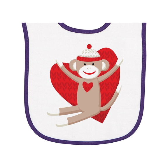 Inktastic Hug Sock Monkey Baby Terry Cloth Bib