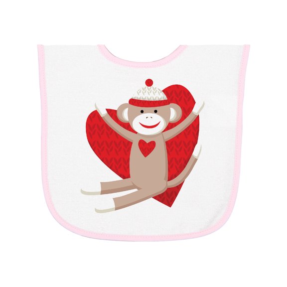 Inktastic Hug Sock Monkey Baby Terry Cloth Bib