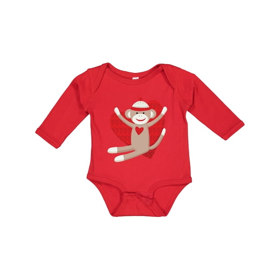 Inktastic Hug Sock Monkey Boys or Girls Long Sleeve Baby Bodysuit