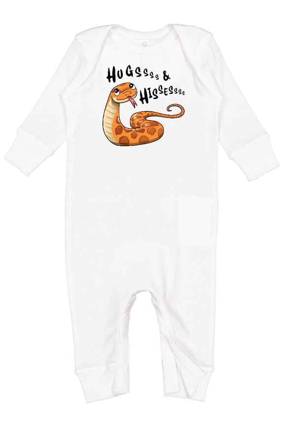 Hugs and Hisses Cute Snake for Valentines Day Baby Romper Coveralls