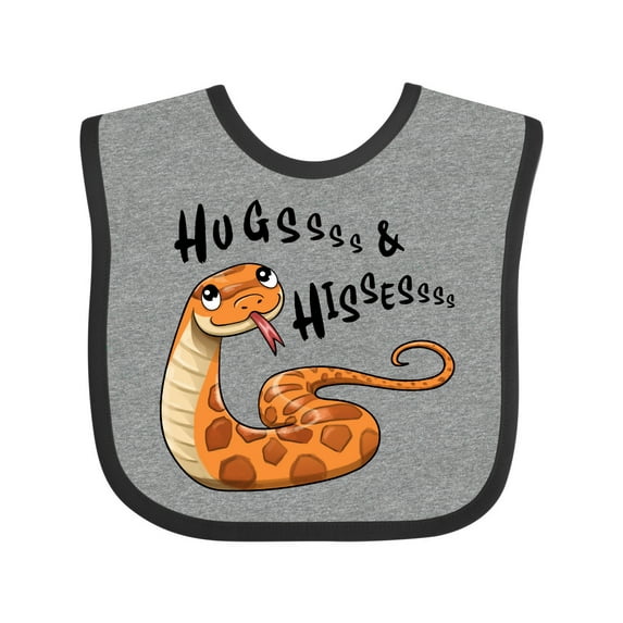 Inktastic Hugs and Hisses Cute Snake for Valentines Day Boys or Girls Baby Bib