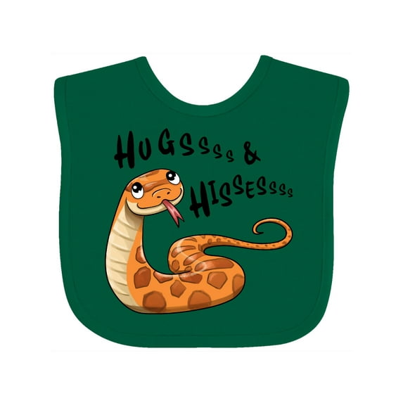 Inktastic Hugs and Hisses Cute Snake for Valentines Day Boys or Girls Baby Bib