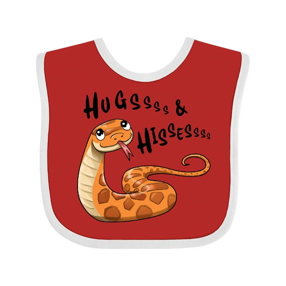 Inktastic Hugs and Hisses Cute Snake for Valentines Day Boys or Girls Baby Bib