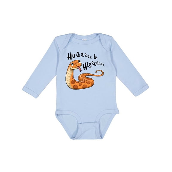 Inktastic Hugs and Hisses Cute Snake for Valentines Day Boys or Girls Long Sleeve Baby Bodysuit