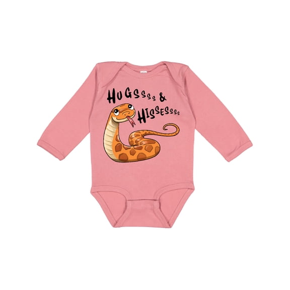 Inktastic Hugs and Hisses Cute Snake for Valentines Day Boys or Girls Long Sleeve Baby Bodysuit