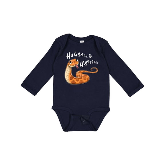 Inktastic Hugs and Hisses Cute Snake for Valentines Day Boys or Girls Long Sleeve Baby Bodysuit