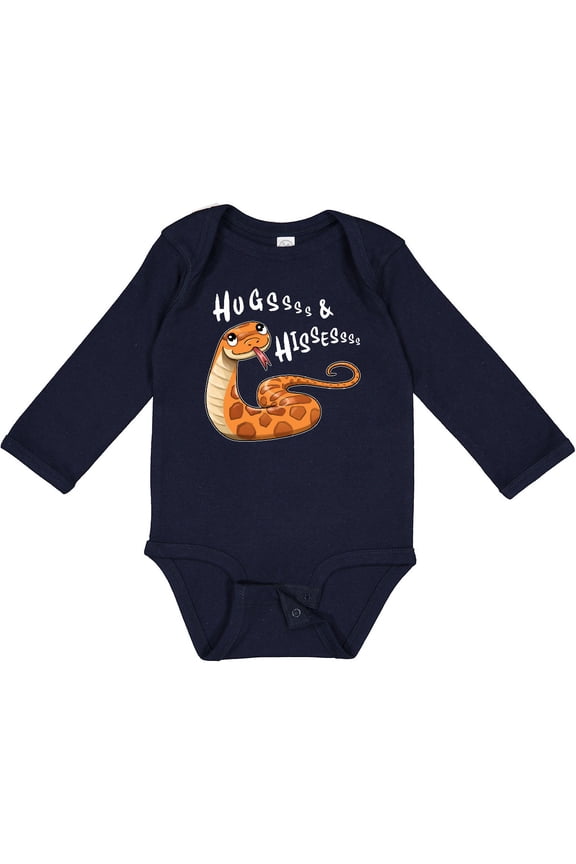 Hugs and Hisses Cute Snake for Valentines Day Boys or Girls Long Sleeve Baby Bodysuit