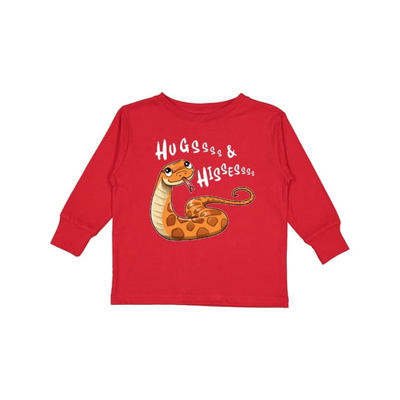 Inktastic Hugs and Hisses Cute Snake for Valentines Day Boys or Girls Long Sleeve Toddler T-Shirt