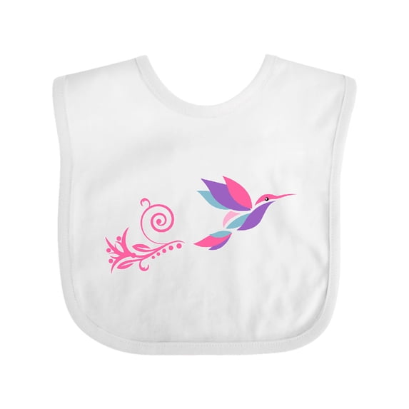 Inktastic Hummingbird Flying Swirl Girls Baby Bib