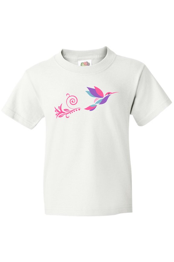 Hummingbird Flying Swirl Youth T-Shirt