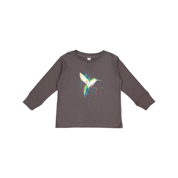 Inktastic Hummingbird Paint Splatter Boys or Girls Long Sleeve Toddler T-Shirt