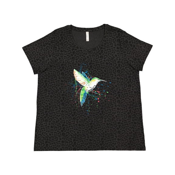 Inktastic Hummingbird Paint Splatter Women's Plus Size T-Shirt