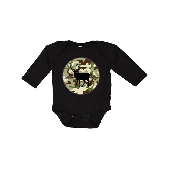 Inktastic Hunting Camouflage Deer Boys Long Sleeve Baby Bodysuit