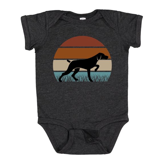 Inktastic Hunting Dog Retro Sunset Boys or Girls Baby Bodysuit
