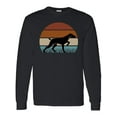 thumbnail image 1 of Inktastic Hunting Dog Retro Sunset Long Sleeve T-Shirt, 1 of 5