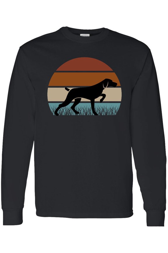 Hunting Dog Retro Sunset Long Sleeve T-Shirt