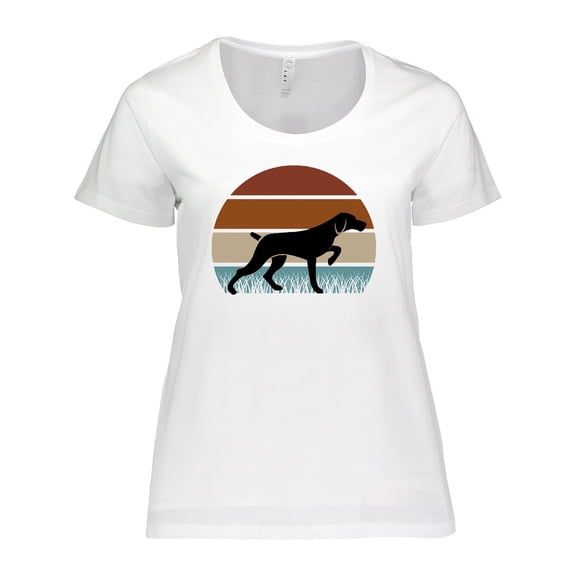 Inktastic Hunting Dog Retro Sunset Women's Plus Size T-Shirt