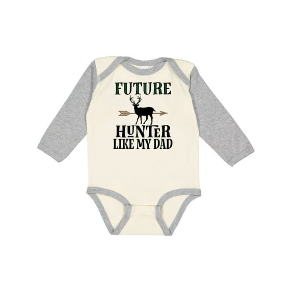 Inktastic Hunting Future Hunter Like Dad Boys or Girls Long Sleeve Baby Bodysuit