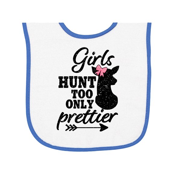 Inktastic Hunting Girls Hunt Too Only Prettier with Doe and Arrow Baby Terry Cloth Bib