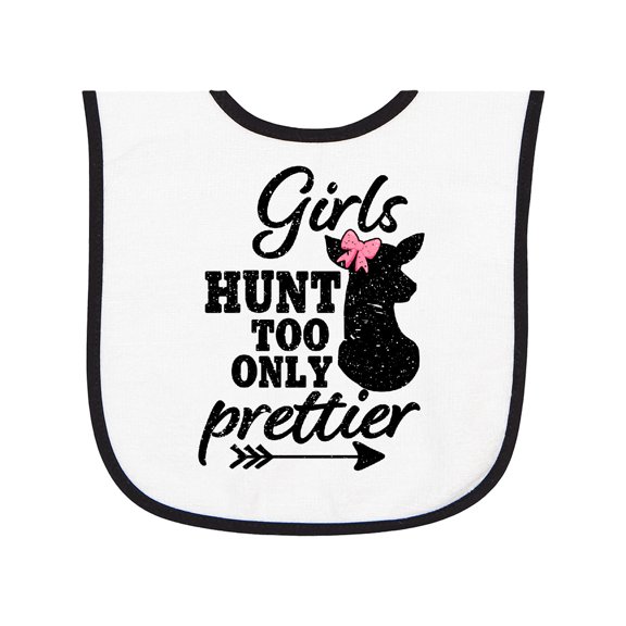 Inktastic Hunting Girls Hunt Too Only Prettier with Doe and Arrow Baby Terry Cloth Bib